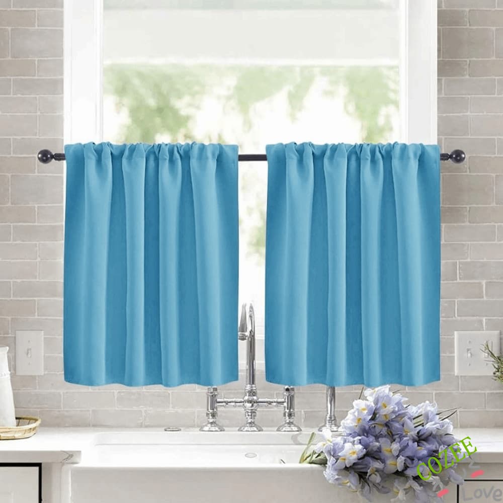 COZEEHOME 1PC Cortinas Blackout Curtas , 7660cm Cortina De Cozinha De Cor Sólida , Divisória Espessada