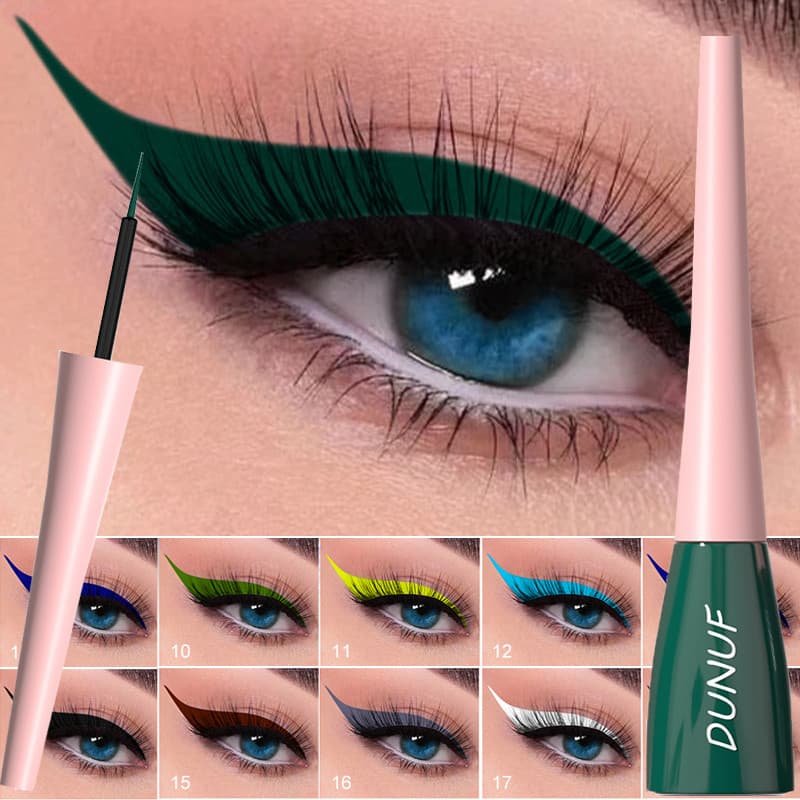 Lápis Delineador Líquido Verde Escuro Fosco , Maquiagem À Prova D'água , Colorido , Ultrafino , De Longa Duração , Secag