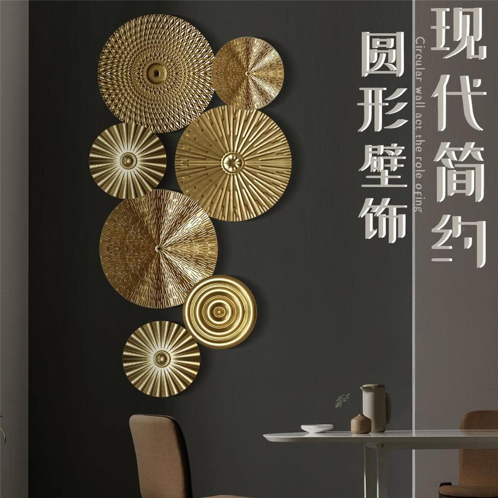 Luz de luxo disco dourado ferro parede pendurado decoração do quarto pendurado na parede casa pingente Metal