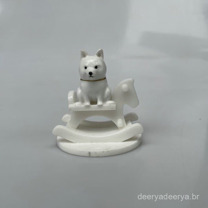 Novos produtos soltos: figura decorativa de cão Akita em cavalo de balanço para bolo, modelo de carro, ornamento de mesa