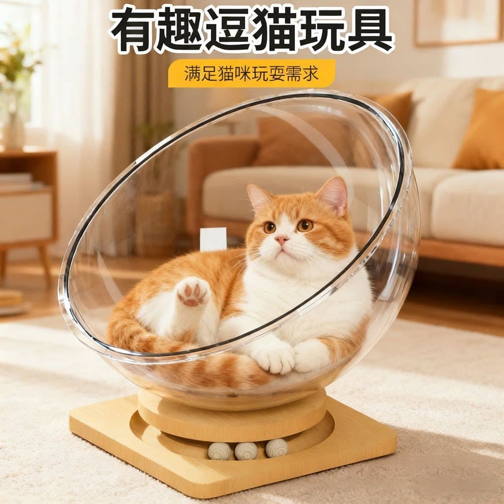 Cápsula espacial maca de gato quatro estações Universal alta transparente maca de gelo Semi-fechado acrílico madeira mac