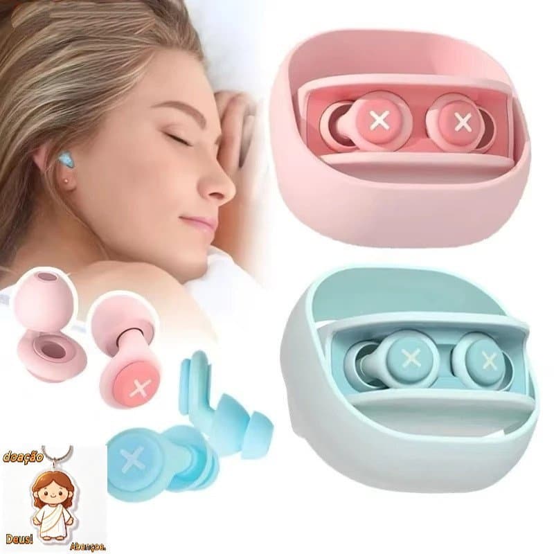 Protetor de Ouvido para Dormir/Protetor Auricular Anti-ruído/Tampão de Ouvido Silicone/Abafador de Ruídos para Dormir