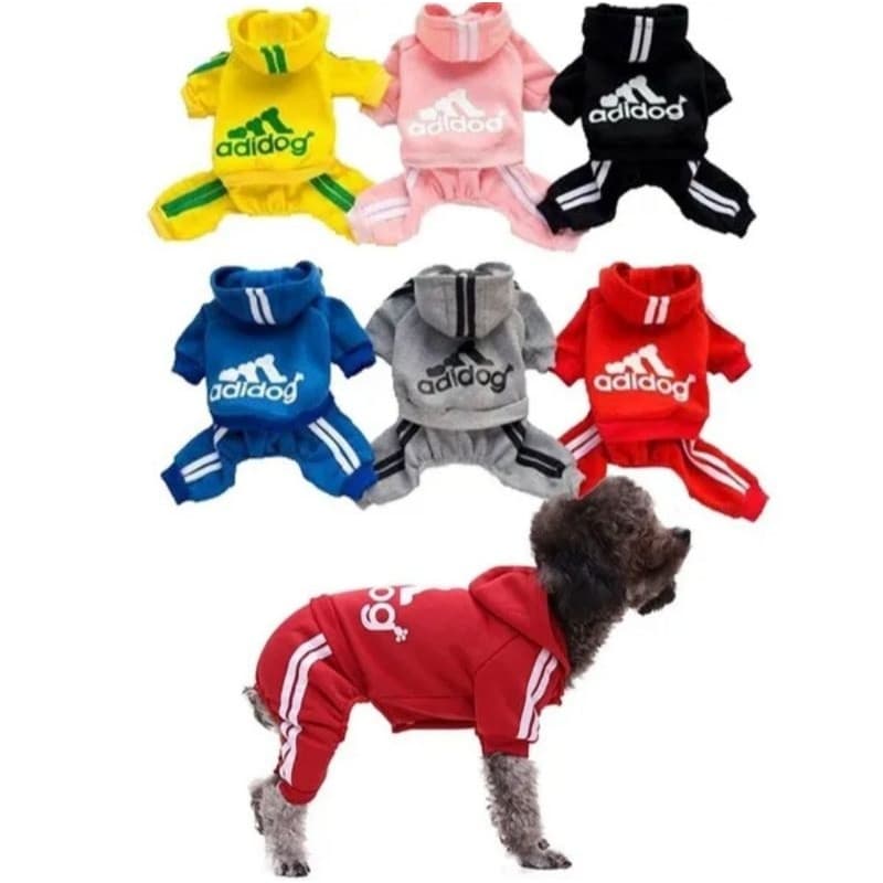 Macacão moletom Cachorro Pet Roupa C/ Capuz Adi.dog Cães