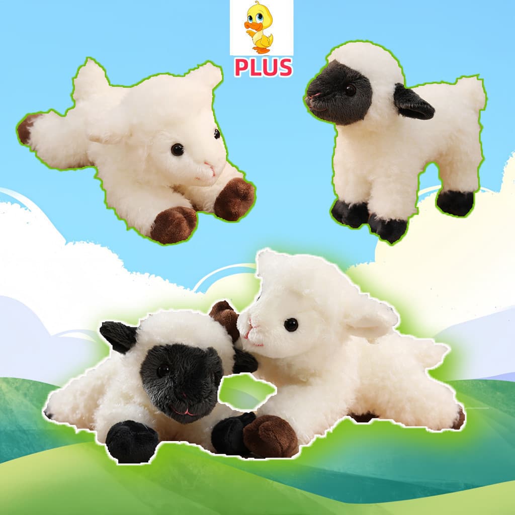 PLUS ✨ Em Estoque Bonito Ovelha Boneca De Pelúcia Kawaii Cordeiro Brinquedo Diversão Presente Das Crianças Aniversário M