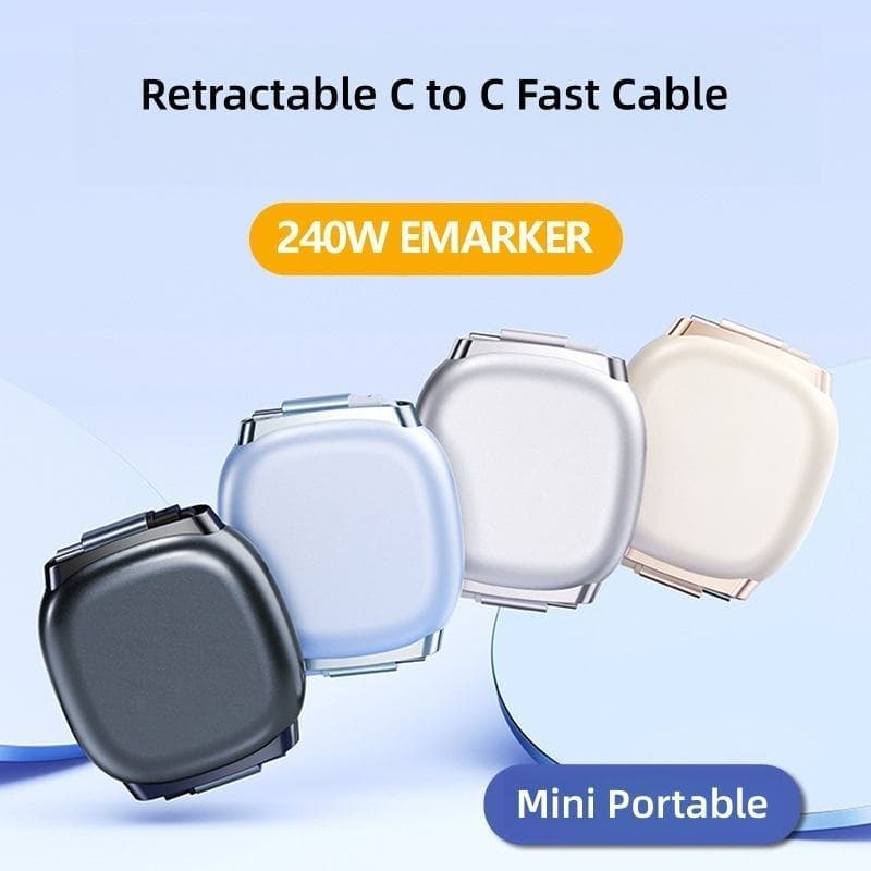 240W Carga Rápida Dupla Tipo-C 1m Trança Blindagem Cabo Retrátil Para iPhone Android Carro Carregamento Portátil CarPlay
