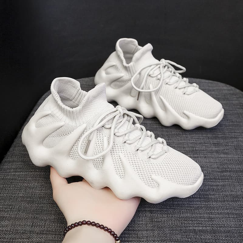 2026 sapatos de malha voadora polvo sapatos esportivos casuais versão coreana na moda casal sapatos meias respiráveis sa