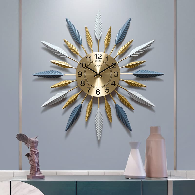 Nordic Metal único atmosférico relógio de parede sala estar criativo moderno simples luz luxo decoração do agregado fami