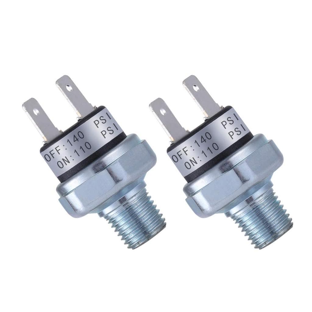 Interruptor de Pressão de Ar 1/4"-18 NPT 110-140 PSI 24V 12V DC, Prata, Operação Automática, Classificação IP54