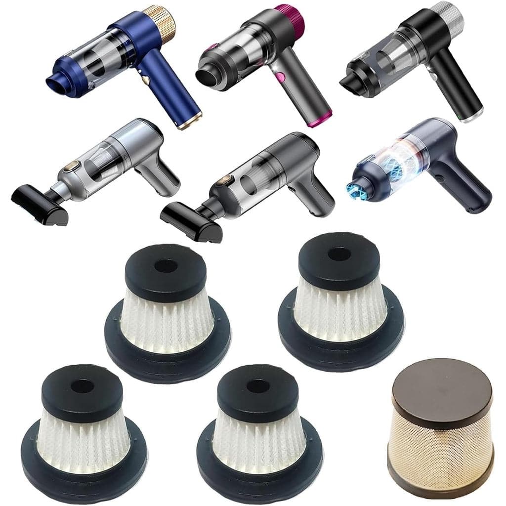 4 Filtros de Substituição para Aspirador (Altura 1,87 polegadas) e 1 Filtro de Aço Compatível com Aspiradores de Carro J