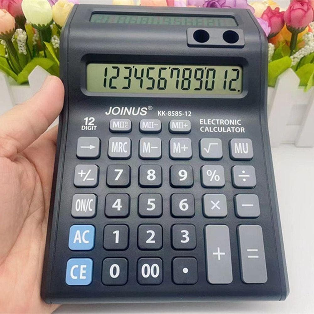 Calculadora De 12 Dígitos , Mecânica De Papelaria De Tela Dupla Financeira Portátil Fácil De Usar