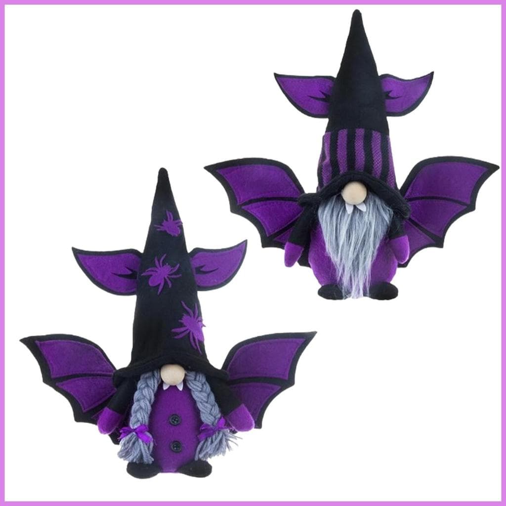 Halloween Gnomos Anão Boneca Peça Central De Mesa Com Asa De Morcego E Chapéu Decorações De Para De Casa Sala De Estar c