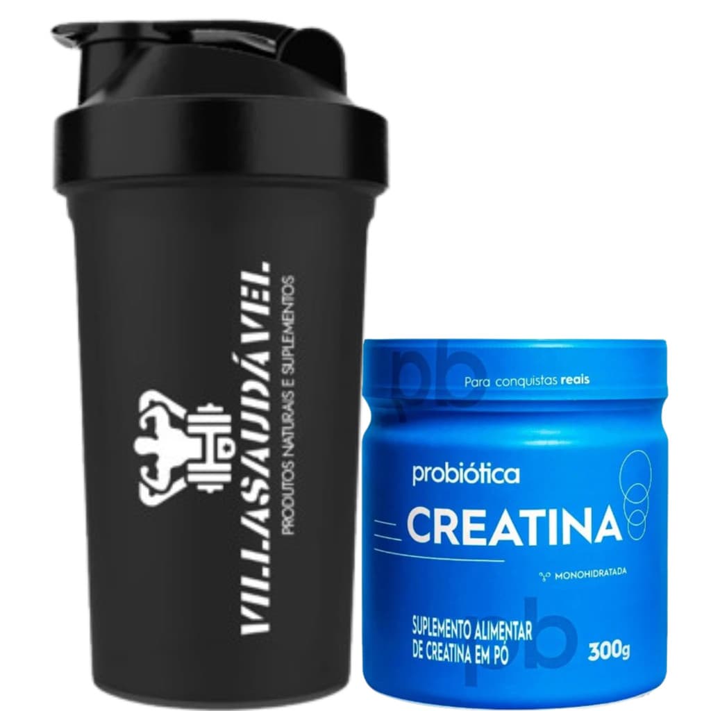 Kit Resistencia Creatina 300g Probiótica + Coqueteleira Simples