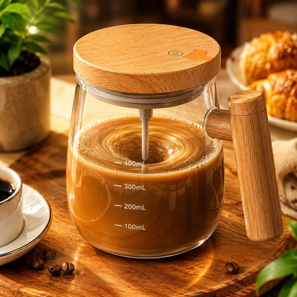 Caneca Misturadora Elétrica 400ml | Chávena Mixer Recarregável USB Tipo-C | Copo Misturador para Café Shake Cappuccino