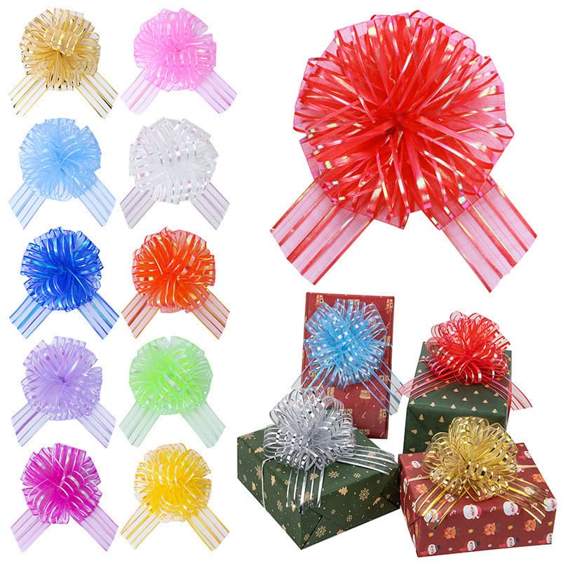 Conjunto de 20 peças decoração de natal guirlanda embalagem de presente de ano novo bola de Organza flor tridimensional