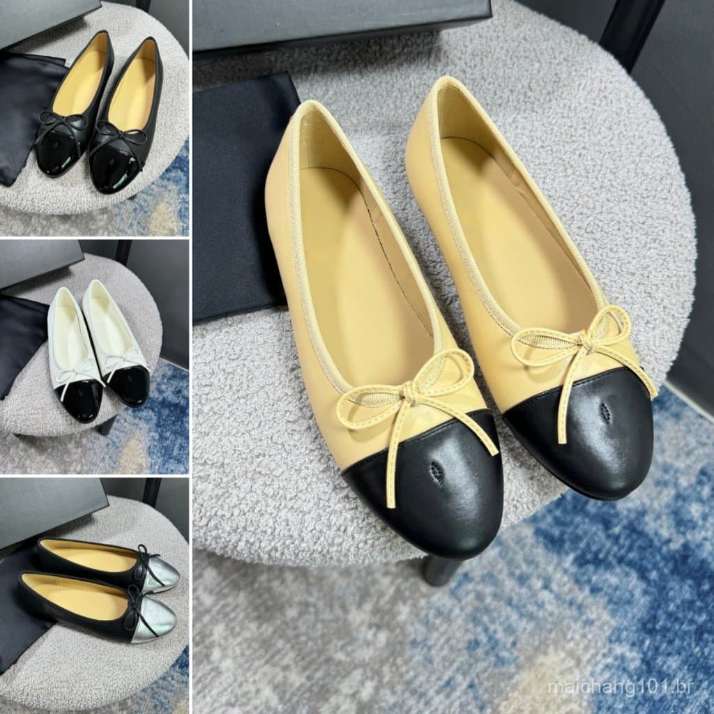 Sapatilhas Femininas de Bico Redondo – Sapatilhas Clássicas, Mocassins Casuais Slip-On para Mulheres PYJR