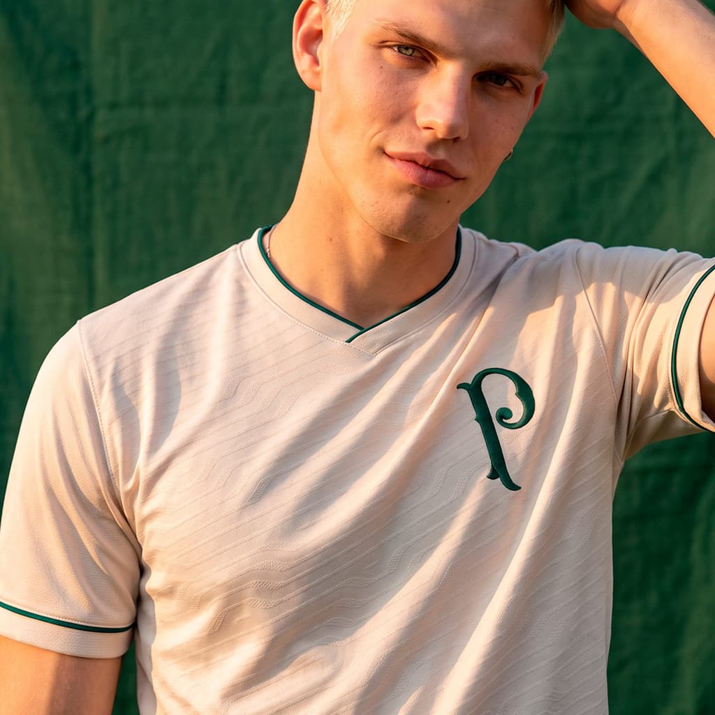 Camisa Palmeiras Fan Palestra Off White Dry Masculina