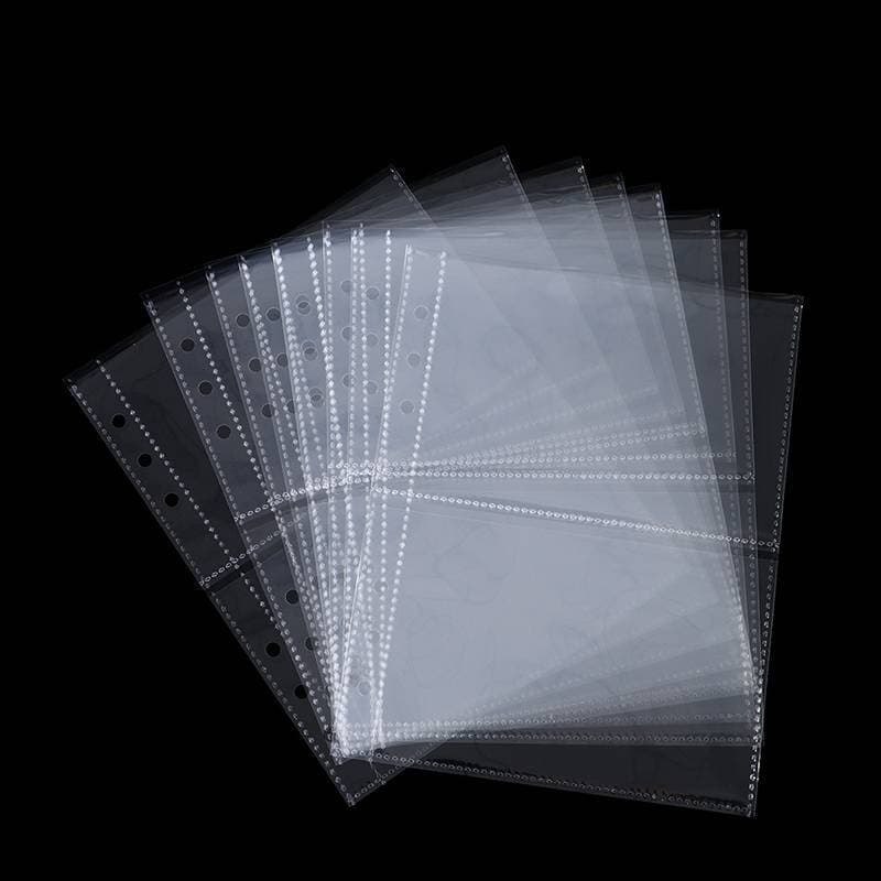 SHBR 10pcs Álbum De Fotos De Plástico Transparente Padrão A5 Fichário Mangas De Recarga Martijn