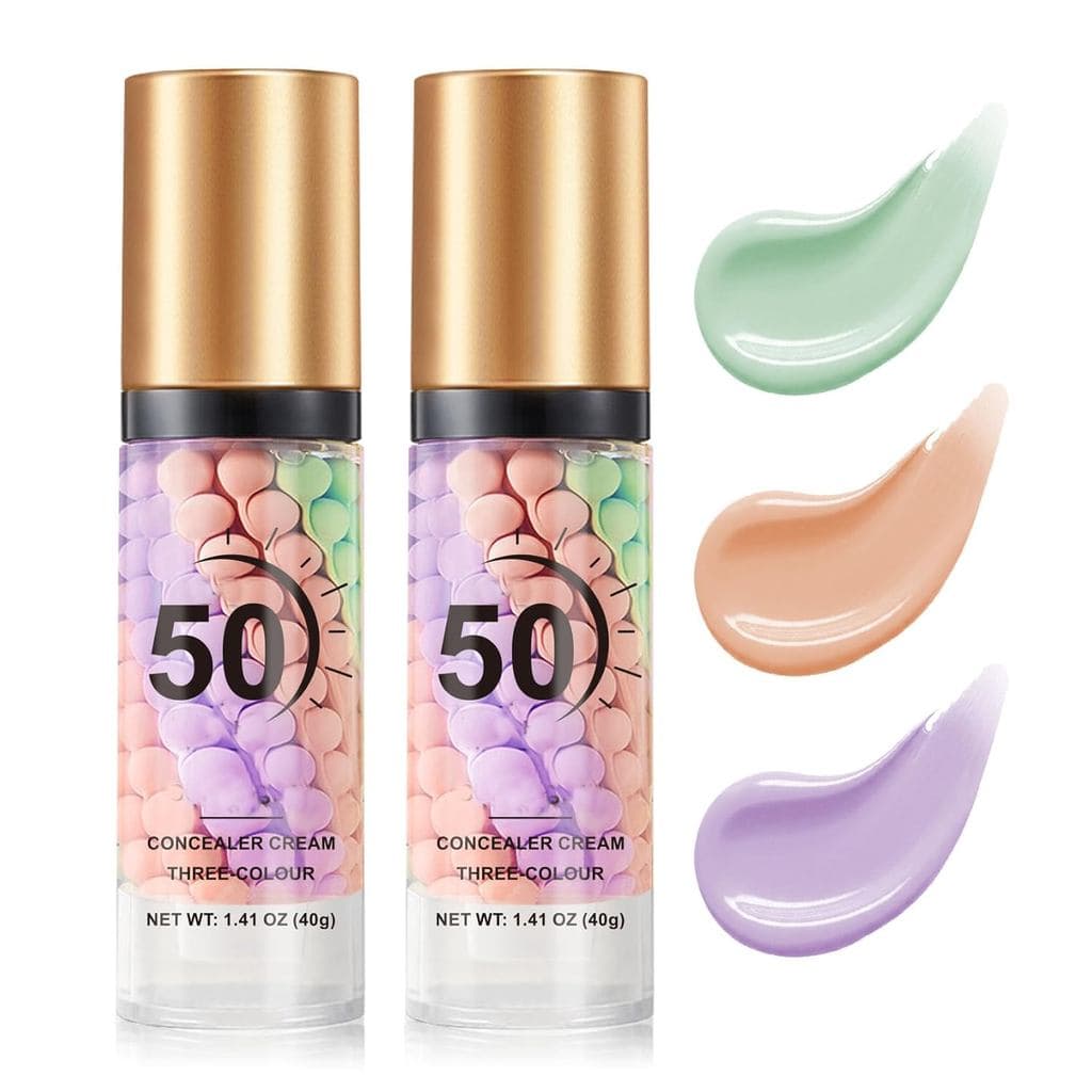 2PCS Primer Facial 3 em 1 Antes da Maquiagem Corretor de Cor Primer SPF 50 |   Corretor de Cor em um Passo, Maquiagem Hi