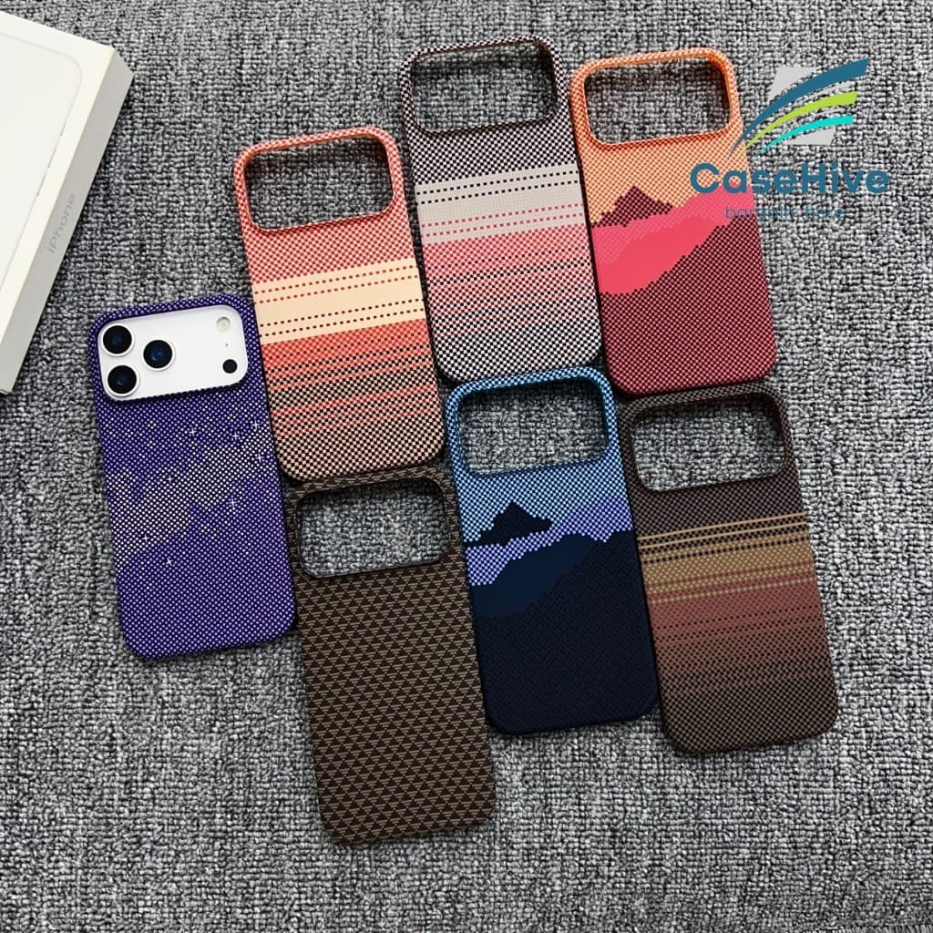 Meia Pacote De Dissipação De Calor Fosca De Fibra De Carbono/Capa De Telefone Magnética Com Padrão Kevlar Traseira Rígid