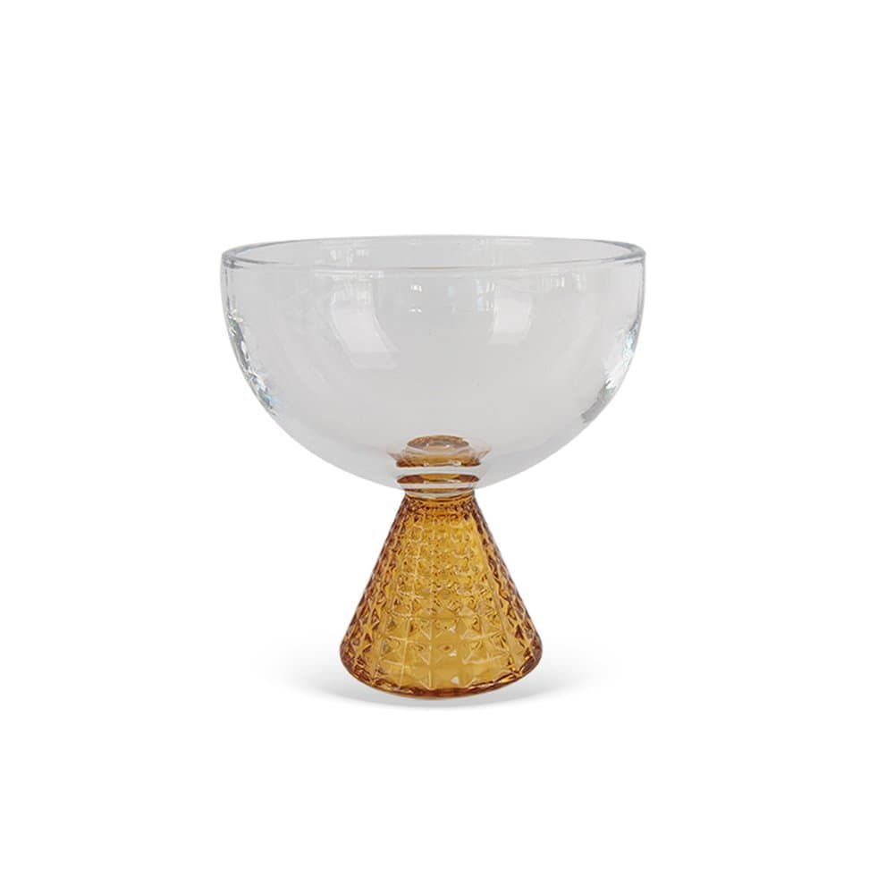 Taças para Sobremesa em Cristal com Pe Ambar 13 X 12,5cm - 6PCS - 400ML - BTC HOME DECOR