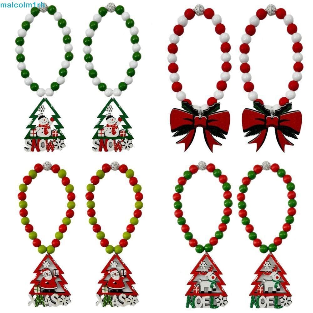 MALCOLM Laços De Cortina De Natal , Amarrações Com Contas Reutilizáveis , Suportes Coloridos E Fofos