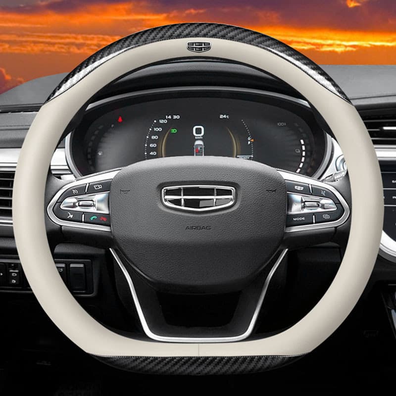 Capa de volante GEELY Emgrand Coolray Okavango Azkarra X50 X70 Capa de volante em couro Acessórios