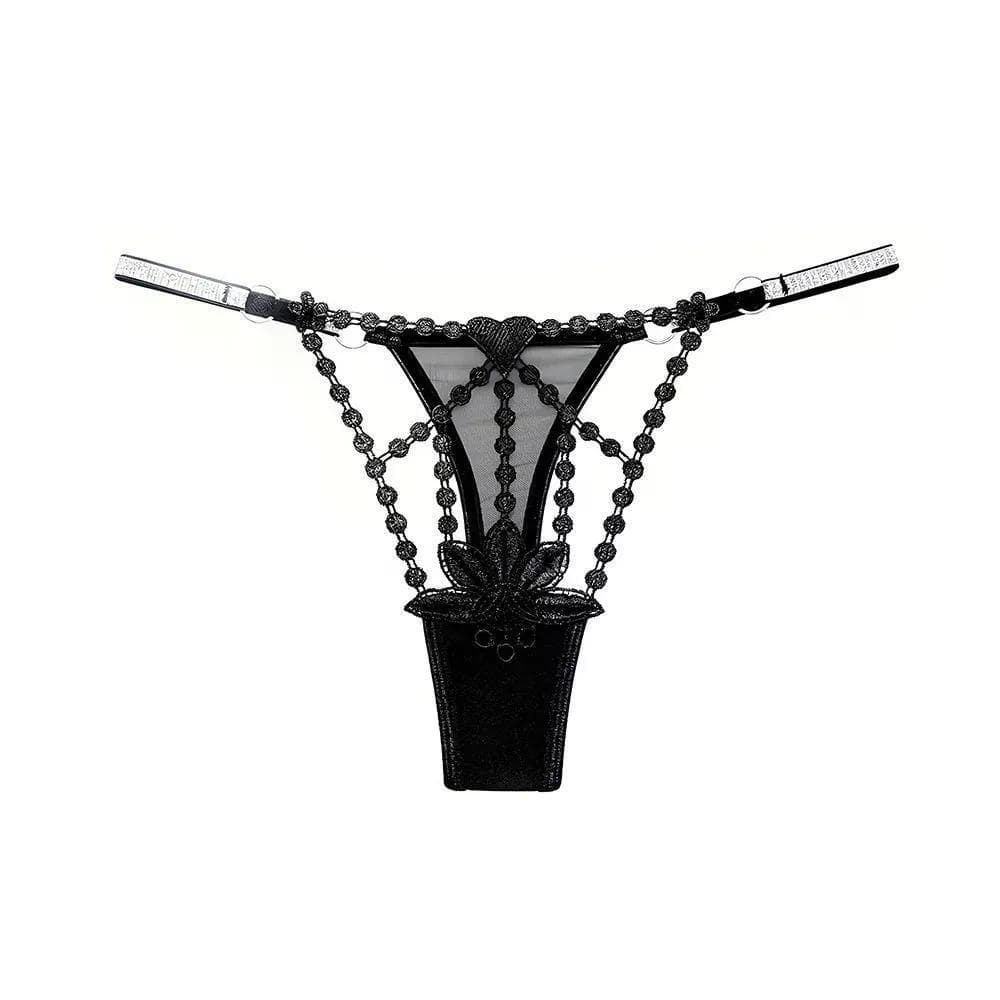 2026 novo estilo roupa interior feminina sentir corrente cintura baixa sem costura oco fino transparente puro desejo est