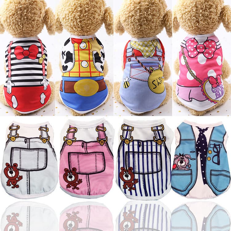 Pet primavera verão roupas gatinho colete cão gato roupas para cães malha Teddy Bichon Pomeranian roupas suprimentos