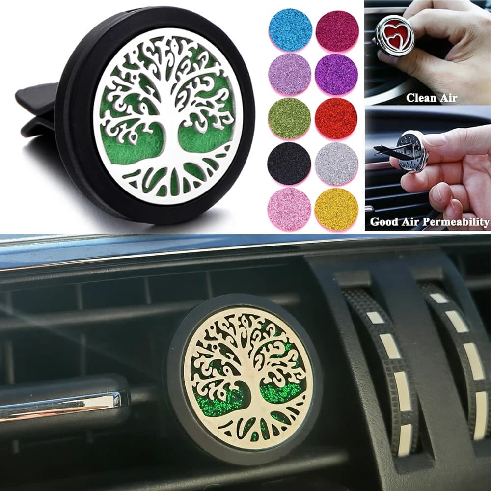 Aromaterapia Jóias Difusor De Óleo Essencial Medalhão Pingente Arma Preto Carro Perfume Ambientador Ventilação Clipe