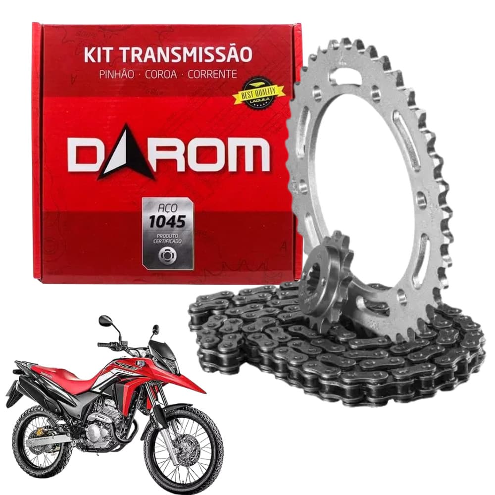 Kit Relação Transmissão Xre 300 Com Retentor Aço 1045 Darom