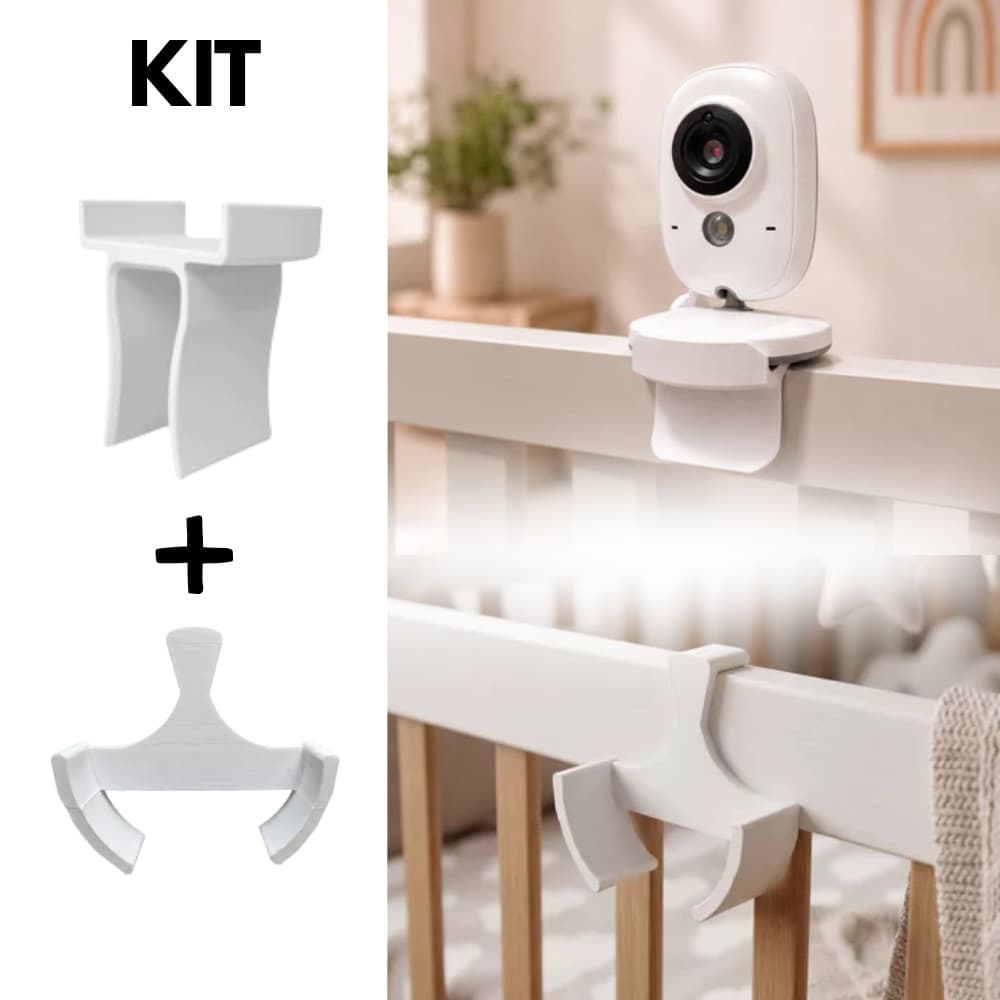 Kit Para Berço Suporte Ruído Branco + Suporte Babá Eletrônica Câmera Universal