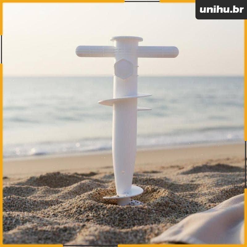 [Unihu] Base De Guarda-Chuva Em Espiral De Plástico Com Âncora De Sombra De Praia Suporte Sol Seguro Azul