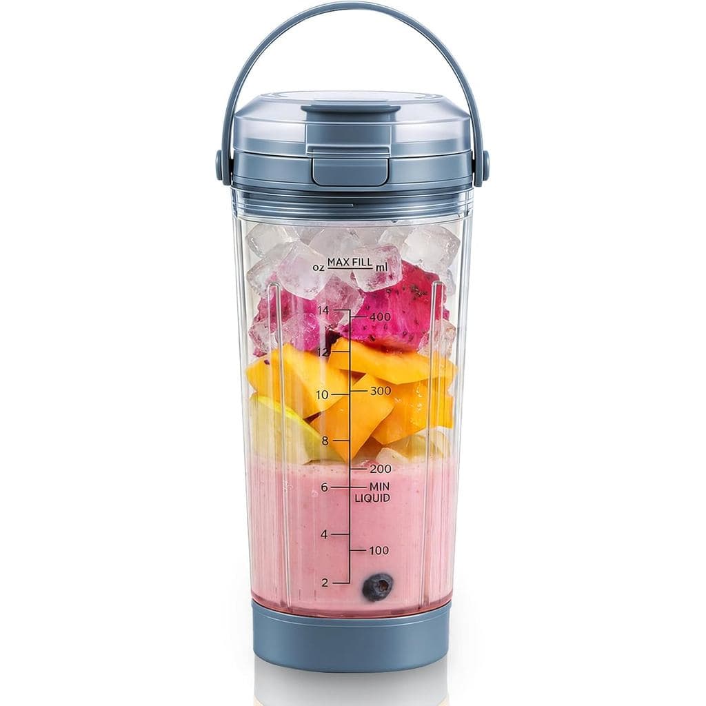 Copo de Mistura de 18 oz Compatível com a Série Ninja Blast BC151, Azul |   Recipiente para Liquidificador com Tampa Sip