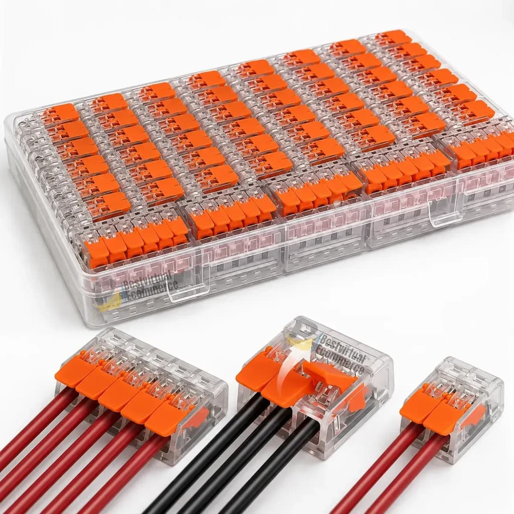 Kit 90 ou180 Peças Conector Compacto Elétrico Emenda Derivação 2, 3 E 5 Vias 4mm E 6mm Electrical  Adaptador De emenda