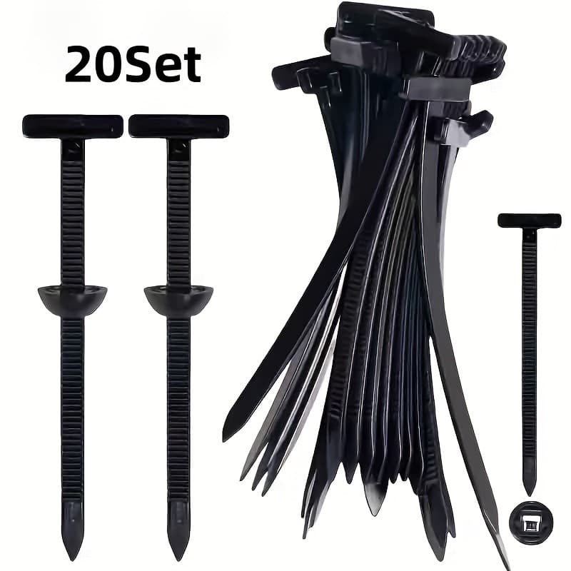 20 Unidades/100 De Abraçadeiras De Nylon Com Travamento Automático Duráveis Fivelas De Plástico Preto-Fixadores Resisten