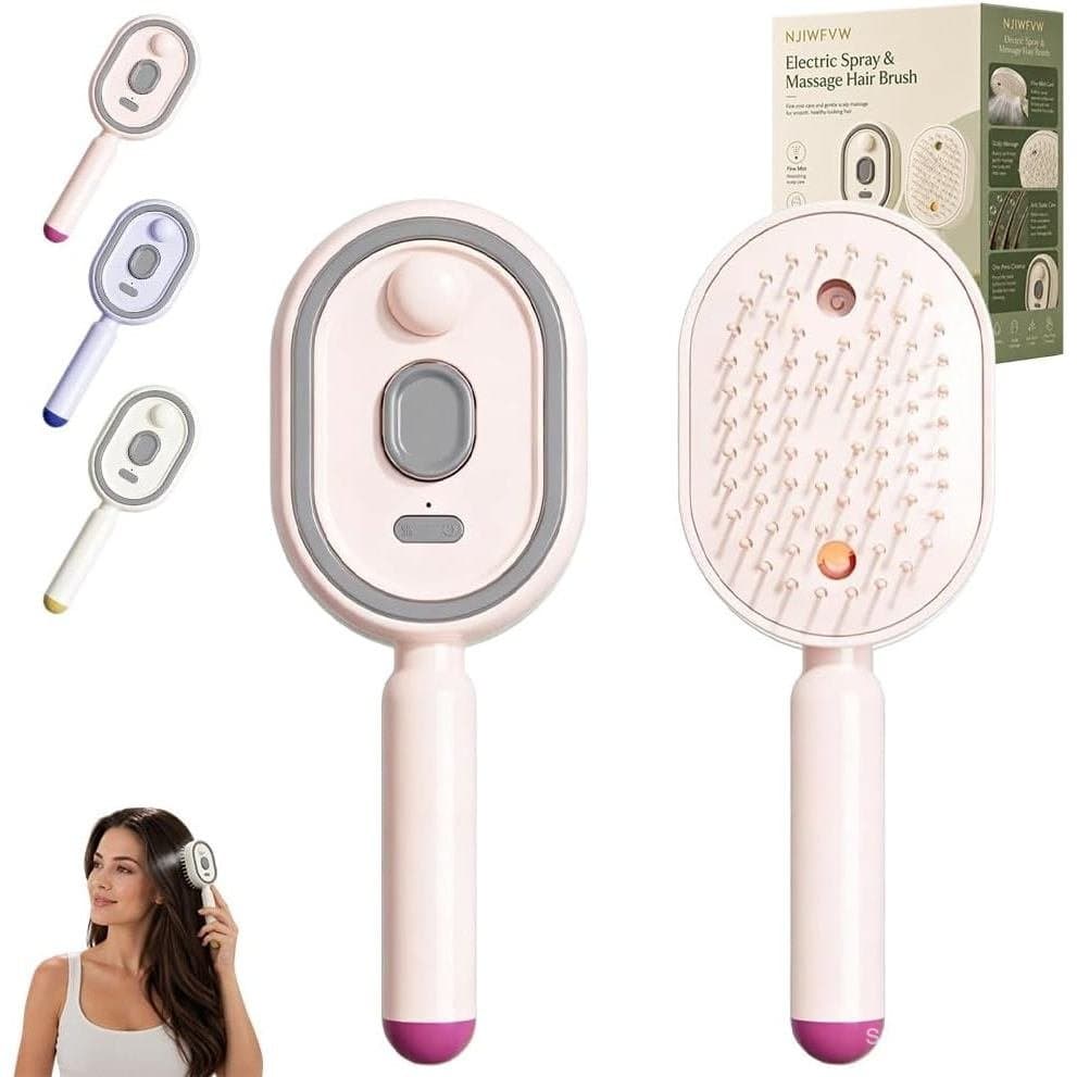 Escova de Massagem com Almofada de Ar e Pulverização Elétrica, Escova a Vapor Elétrica Recarregável 2026 Upgrade para Ca