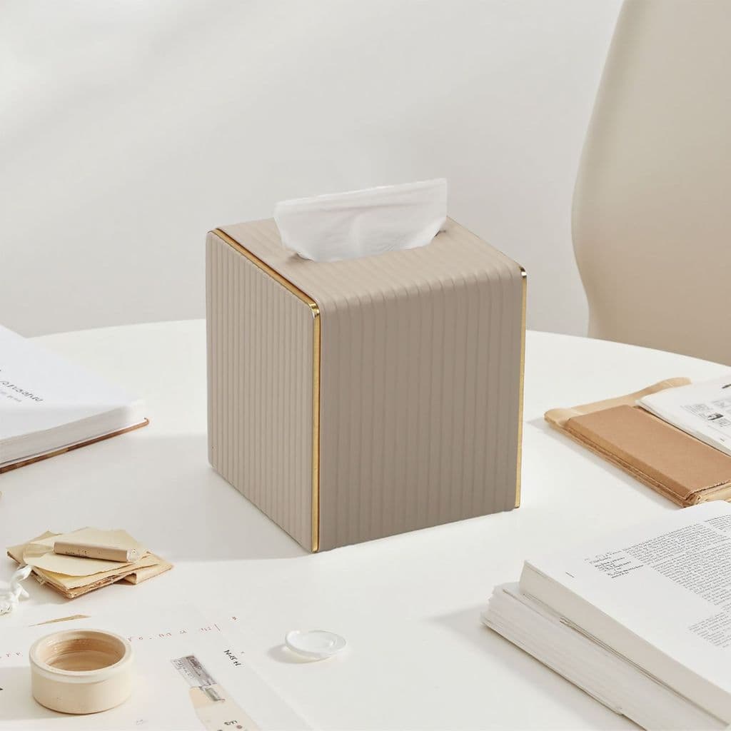 Caixa de tecido criativa quadrada hotel hotel luz luxo caixa de papel de couro de alta qualidade