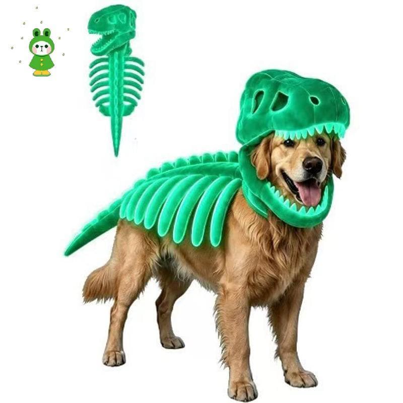 Fantasia De Esqueleto De Dinossauro Para Cachorro , Osso Pré-Histórico Animais De Estimação , Cinza , 40 Fantasias De Di