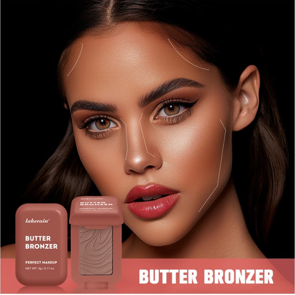 Pó de Contorno Manteiga 5g | Bronzeador Facial + Corretivo de Falhas no Cabelo | Acabamento Matte | Alta Fixação