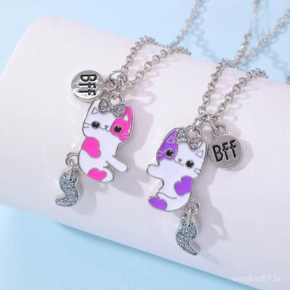 HOURE Colar Melhor Amigo , Animais De Desenho Animado Pingente De Liga De Cartoon , De Eletroplaca Combinado Amizade