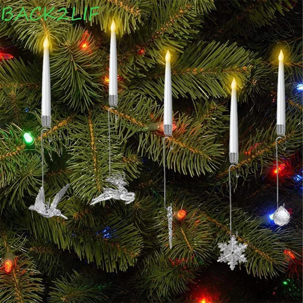 BACK2LIF Vela LED Suspensa Para Árvore De Natal De 6 Peças , Eletrônica Sem Chama Alimentada Por Bateria