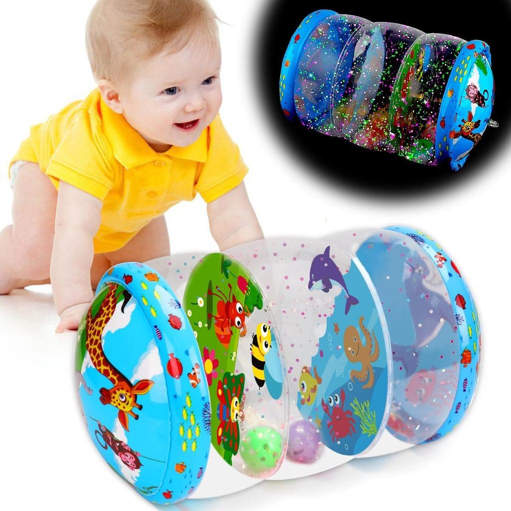 Brinquedos para Bebês Engatinhando e Andando 6-12 Meses Brinquedo Inflável Brilhante que Rola |   Brinquedo para Bebês d