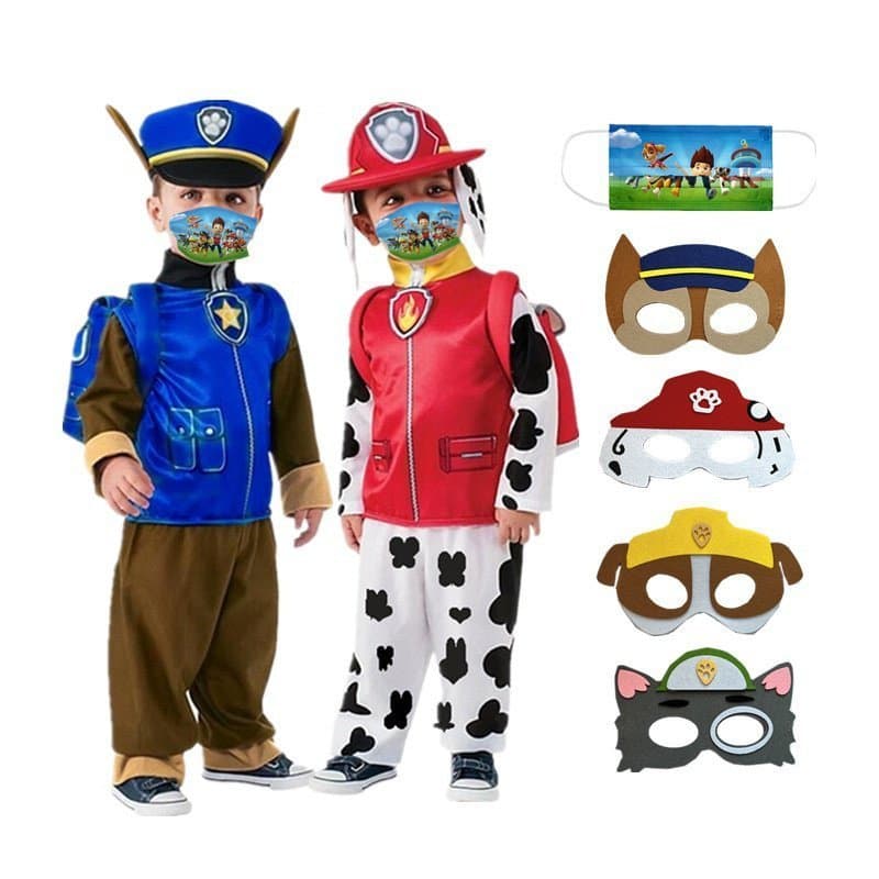 Fantasia para meninos, meninas, Patrulha Canina, cosplay, Chase, Marshall e Skye, Marshall, Rocky Zuma, cães, presentes