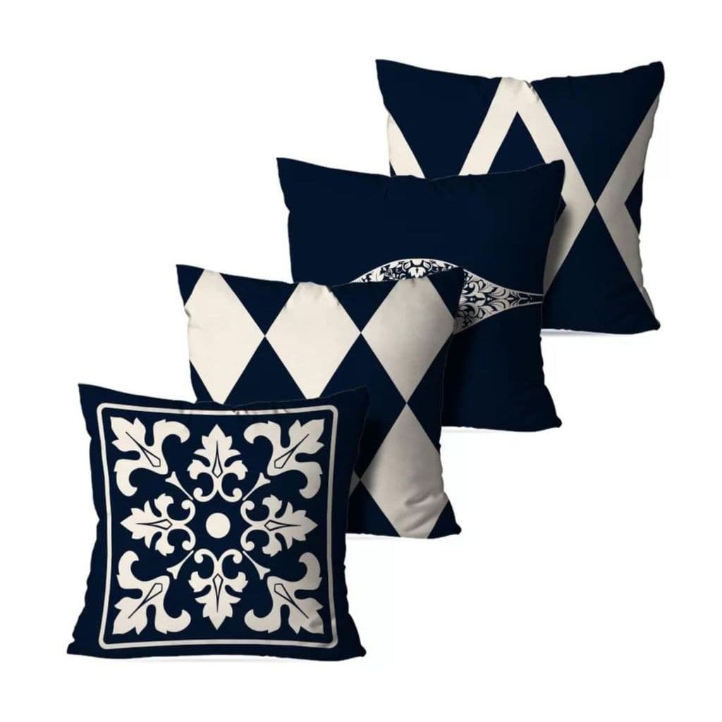 Kit 4 Capas Para Almofadas Wevans Azul
