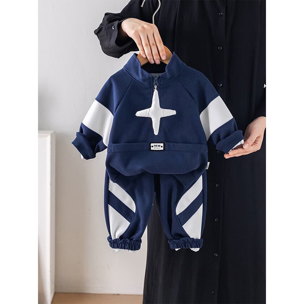 Crianças terno meninos 2026 novo estilo elegante 3 roupas de bebê primavera outono dividir terno de duas peças na moda 1