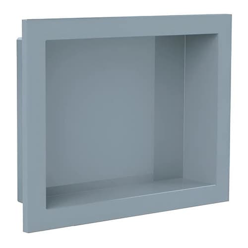 Nicho Banheiro Metasul 30x40cm Cinza Embutir Sobrepor Parede Plástico Nicho Cozinha Box Organizador Porta Shampoo