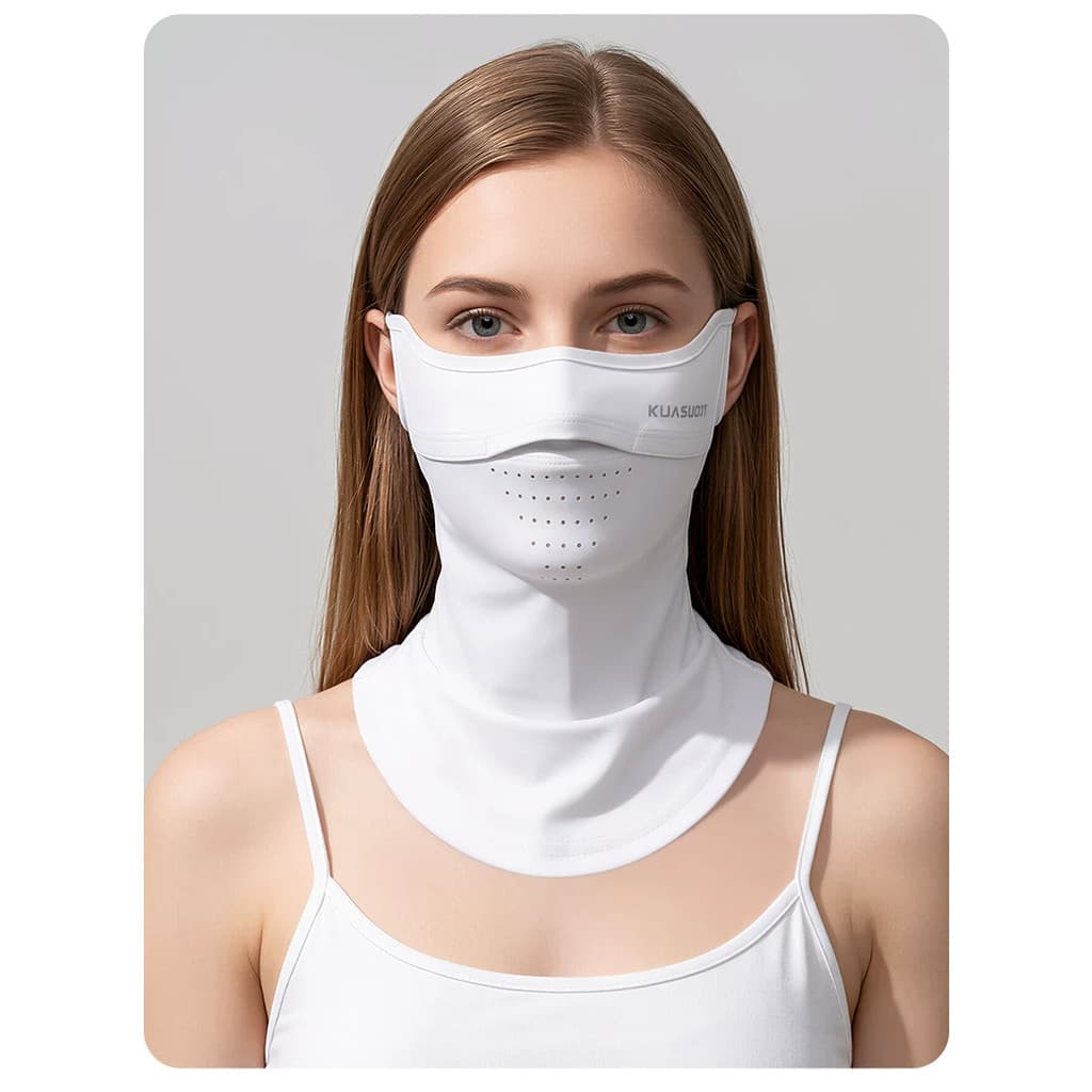 Protetor solar máscara de seda gelo feminino verão caminhadas ao ar livre escalada proteção facial completa pescoço capa