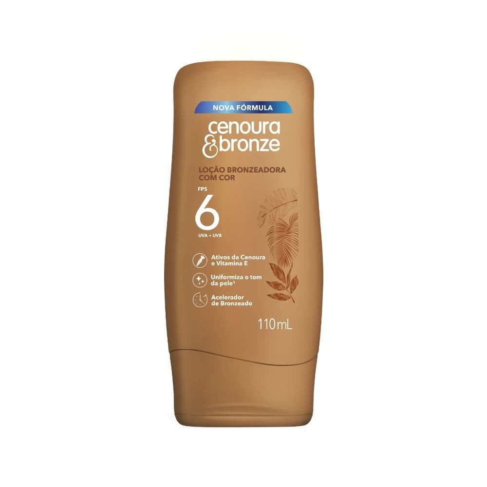 Loção Bronzeadora Cenoura e Bronze FPS 6 com Cor 110ml