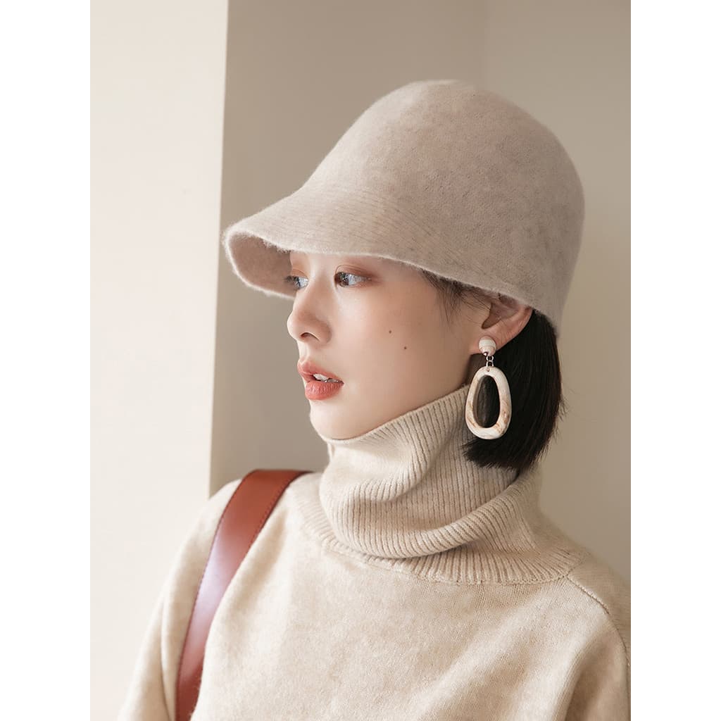 Lã de malha boné de pico feminino outono inverno moda japonesa All-Match quente frio chapéu novo estilo chapéu feminino