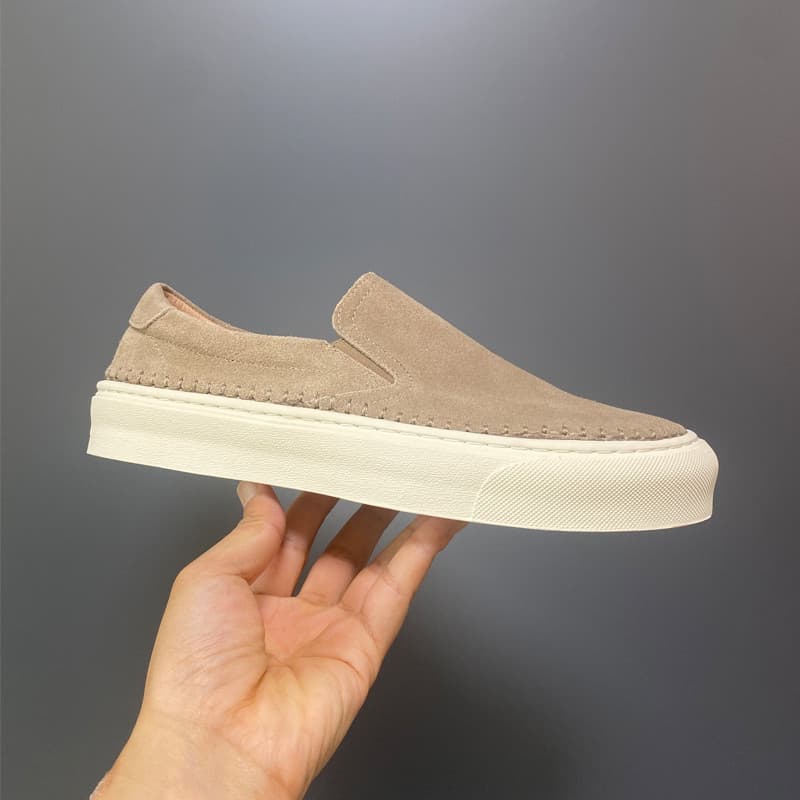 2026 novo estilo mocassins de couro genuíno masculino deslizamento em camurça sapatos masculinos britânico Retro na moda
